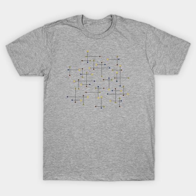 Mid Century Modern Lines and Dots T-Shirt by amyvanmeter